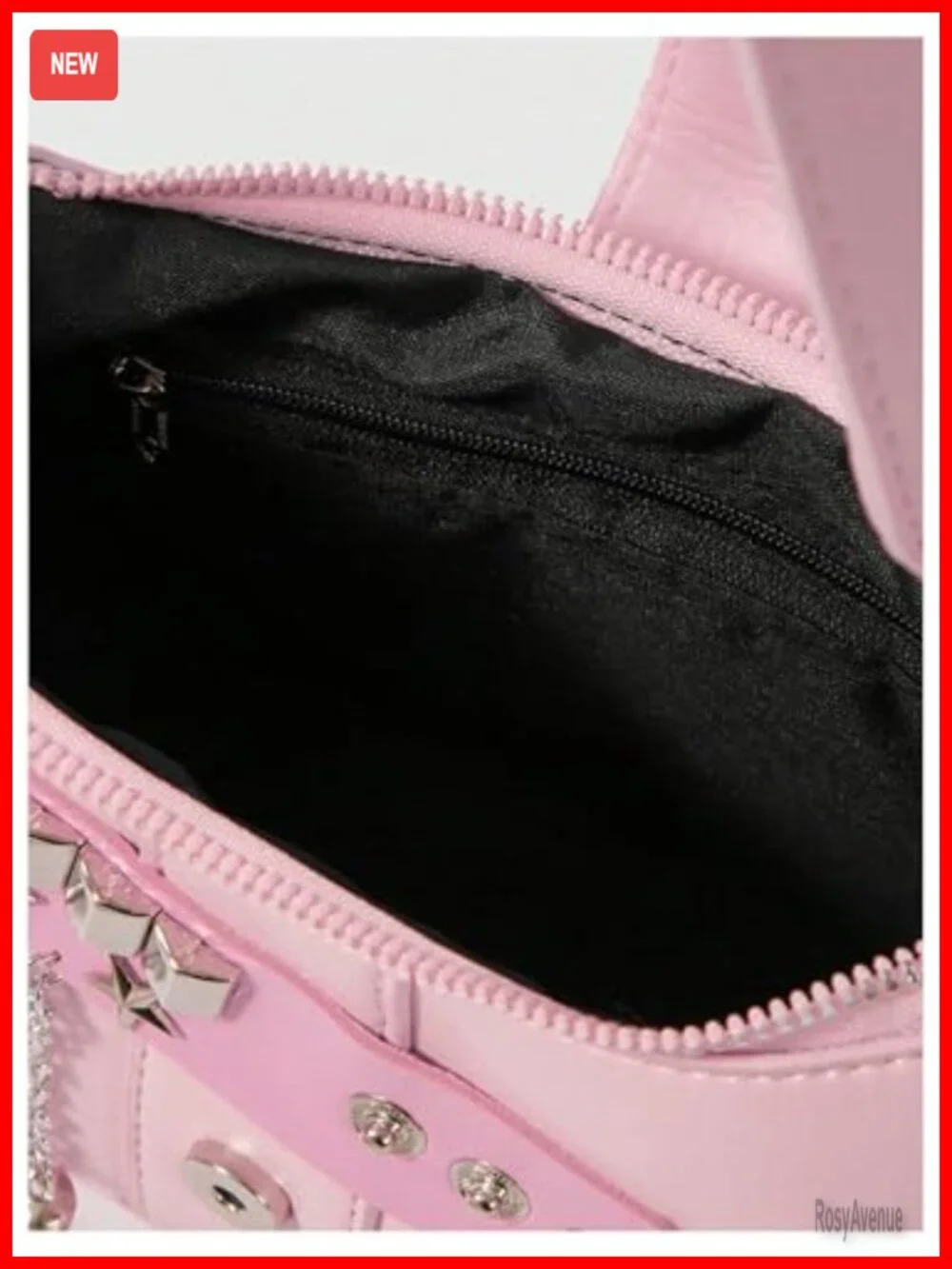 PU Leather Y2K Star Embroidery Shoulder Bag Top Handle Hobo